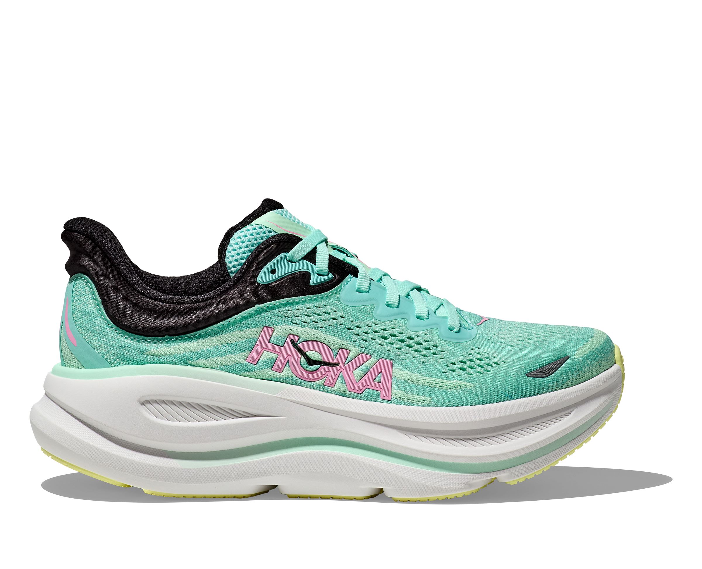HOKA ONE ONE W's BONDI 9 WIDE BLUE SPARK / MINT FLUORITE